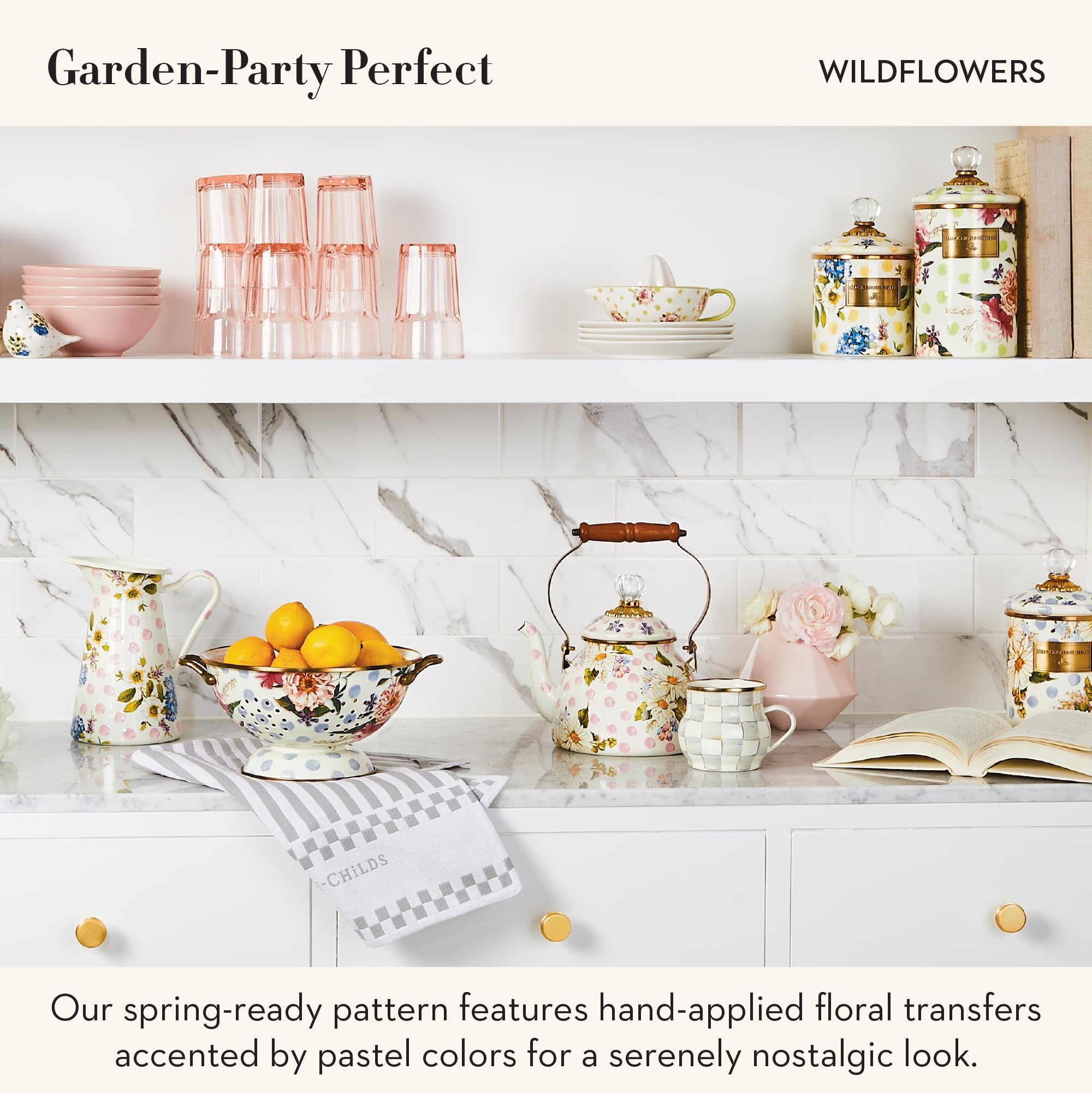 Amazon | Wildflowers ピンク 2クォート ティーケトル | MACKENZIE